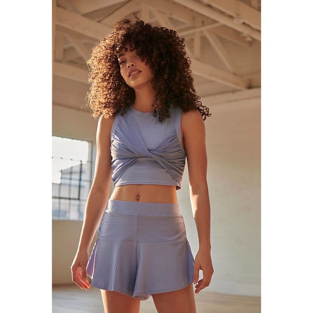 NEW Free People Movement Plot Twist Blue 2 Piece Skirt and Tank Set Size Large